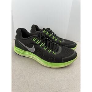 Women’s Nike Lunarglide Running Athletic Sneaker Shoes Black Neon Green Size 7.5